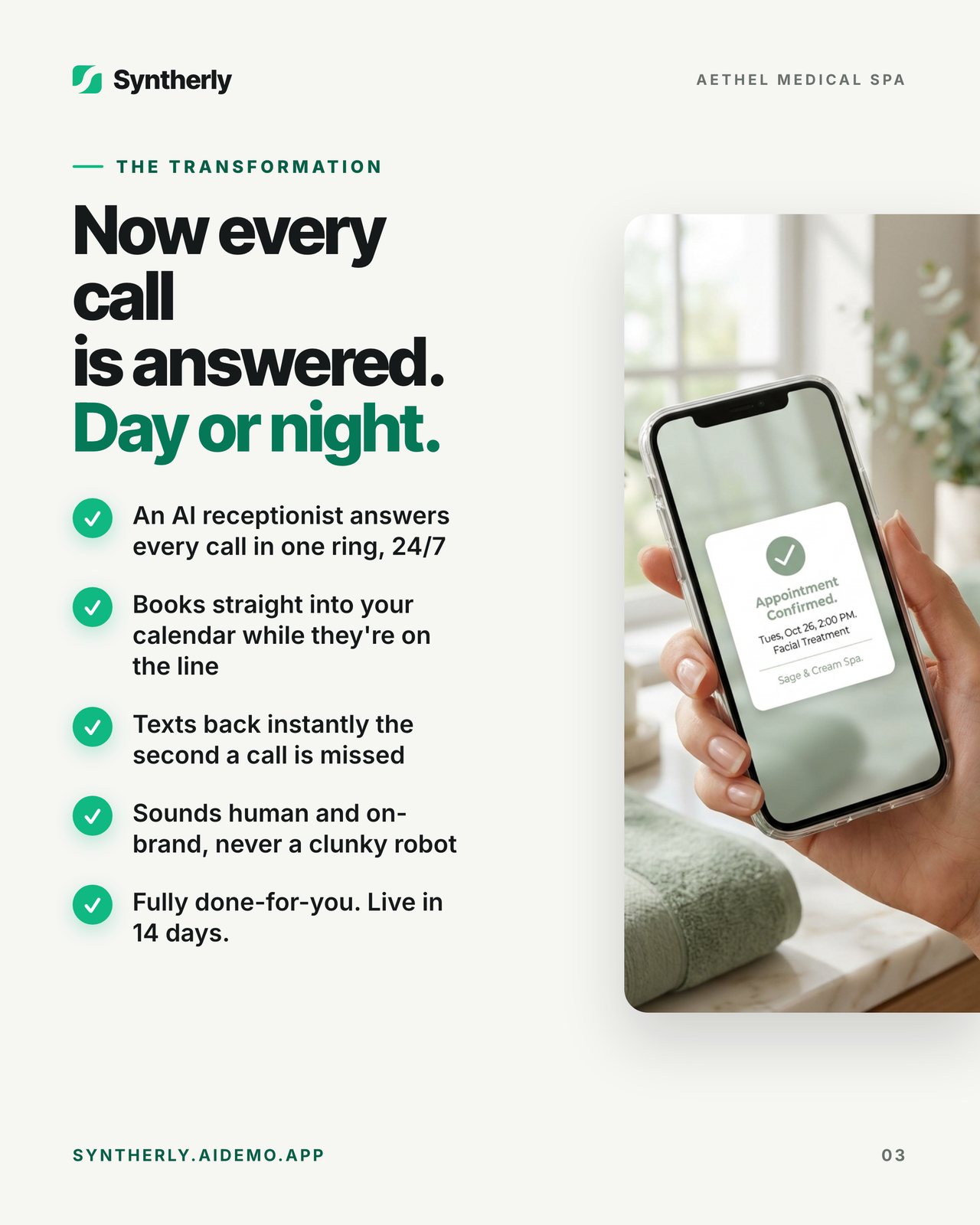 The med spa that never misses a call, page 3 of 7