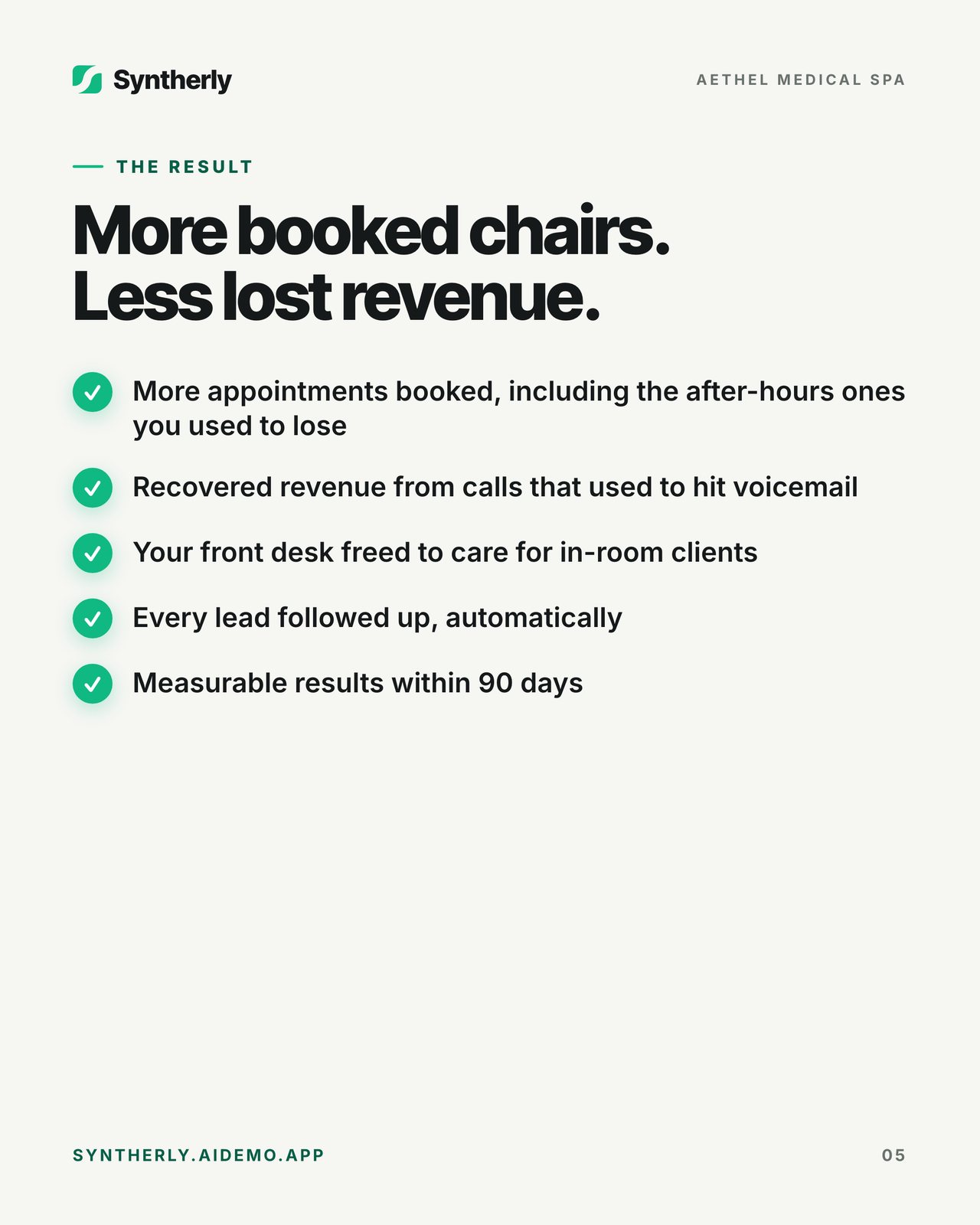 The med spa that never misses a call, page 5 of 7