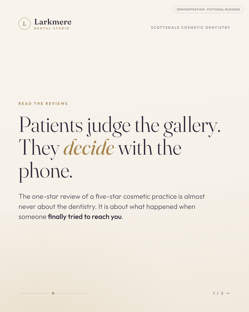 The 9:47 inquiry · cosmetic dentistry campaign, page 2 of 6