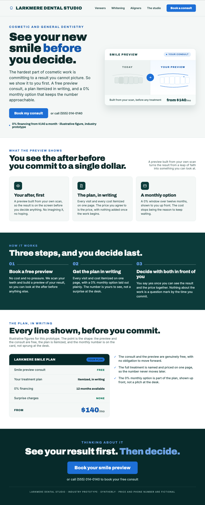 Smile-preview landing page, page 6 of 6