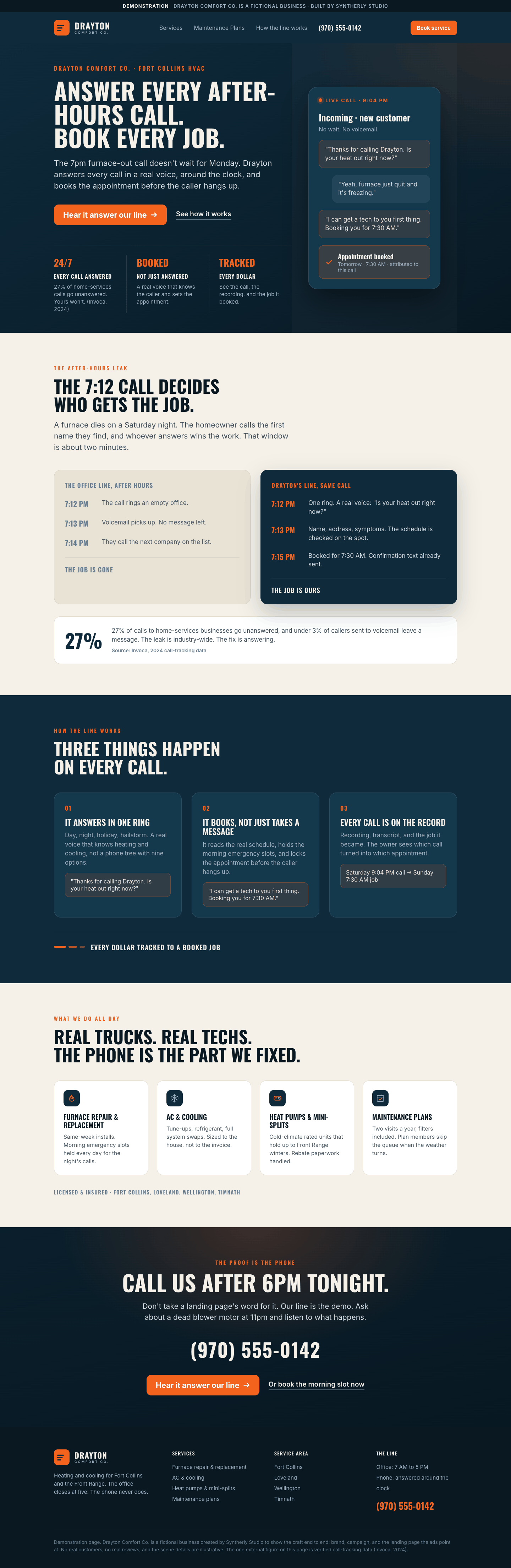 The 7:12 landing page · Drayton Comfort Co., page 6 of 6