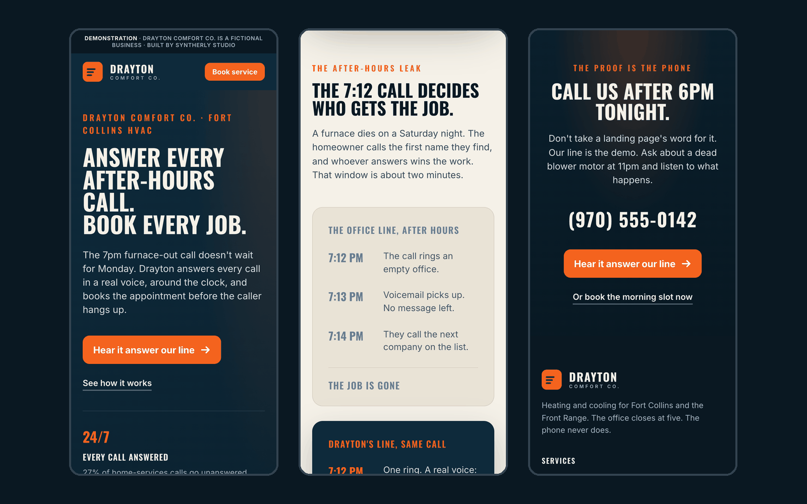 The 7:12 landing page · Drayton Comfort Co., page 5 of 6