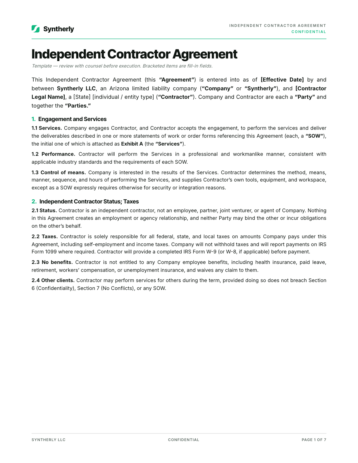 Legal document suite, page 10 of 10