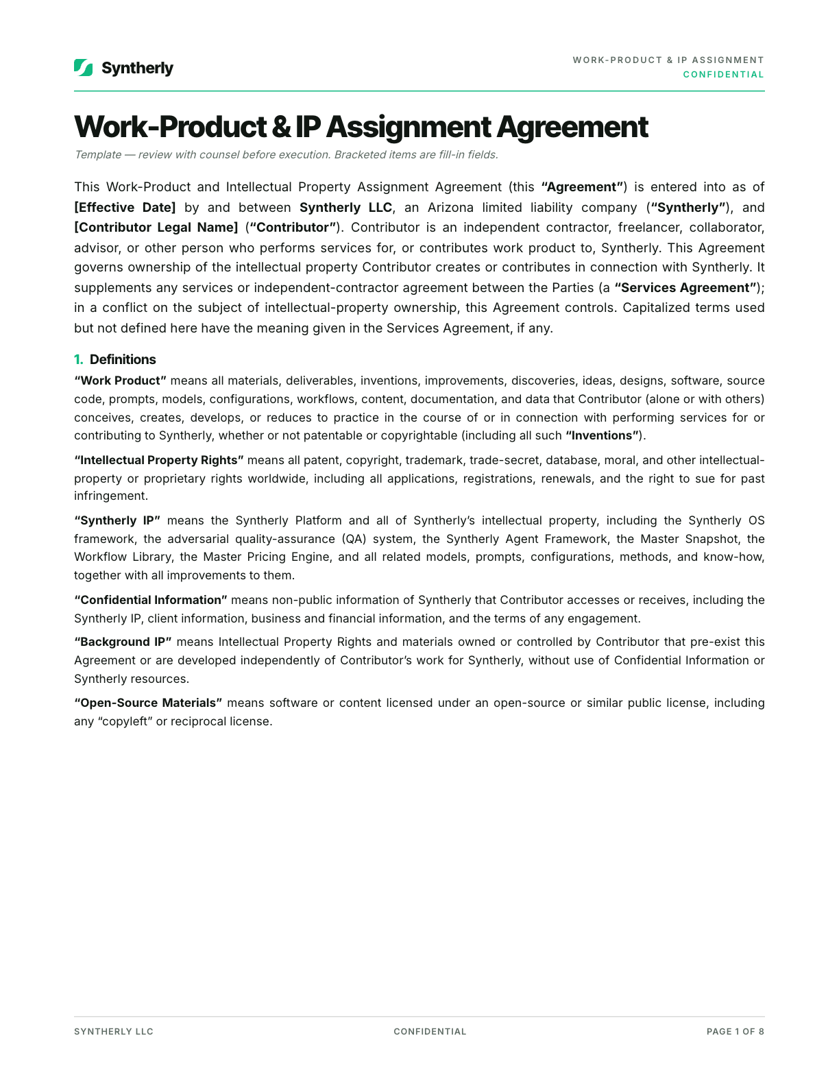 Legal document suite, page 7 of 10