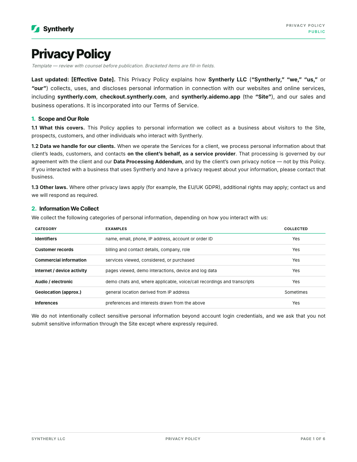 Legal document suite, page 9 of 10