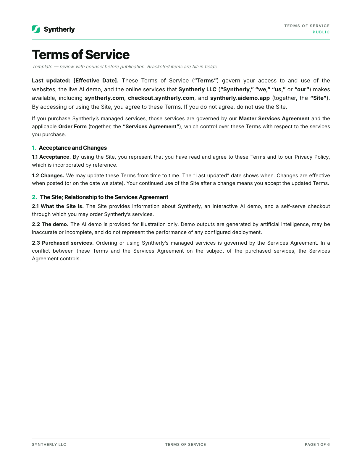 Legal document suite, page 3 of 3