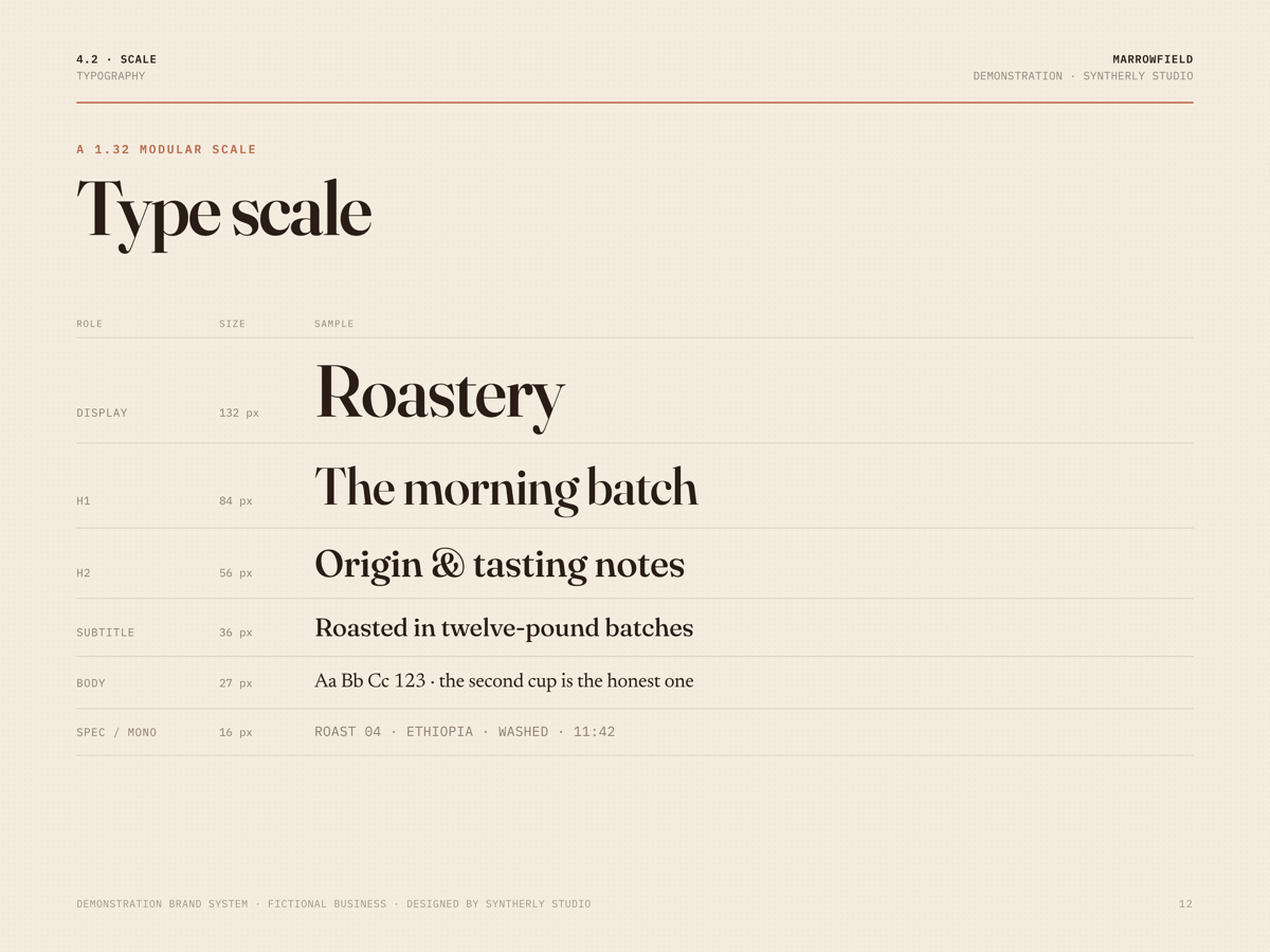 Marrowfield brand system, page 12 of 15