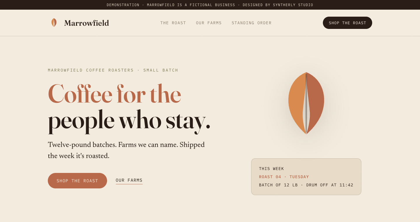 Marrowfield, on the web · Demonstration