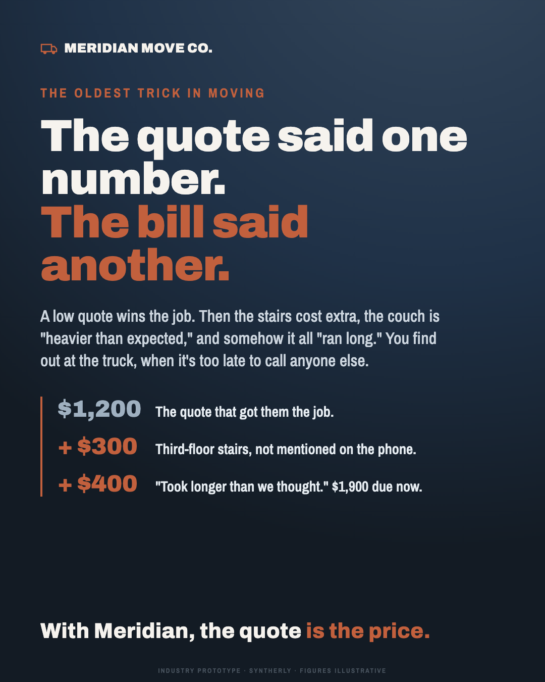 Moving company landing page, page 2 of 3